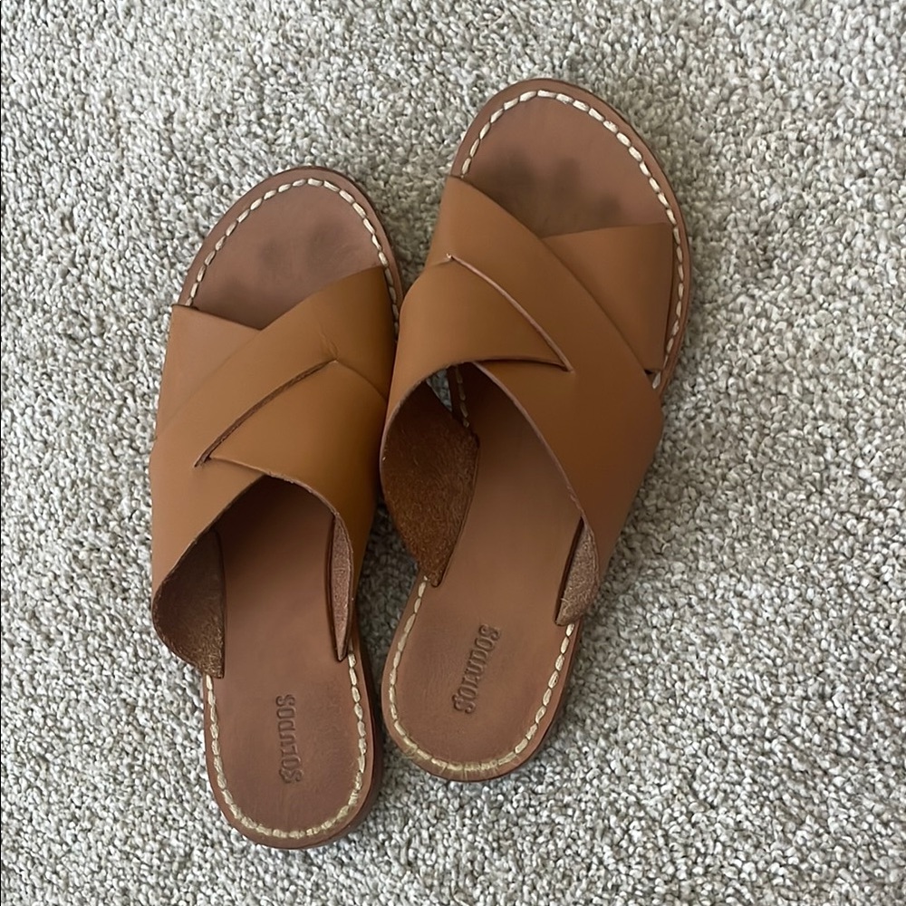 Soludos Brown Leather Sandals